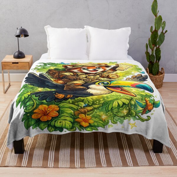 Item preview, Adventure Explorer Red Panda Riding a Toucan – Cute Jungle Mascot T-Shirt designed and sold by D.Shop.