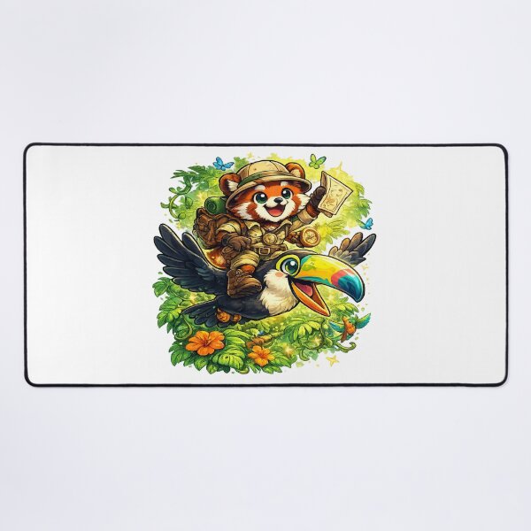 Item preview, Adventure Explorer Red Panda Riding a Toucan – Cute Jungle Mascot T-Shirt designed and sold by D.Shop.