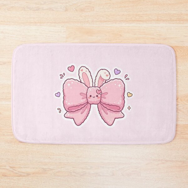 Item preview, Cute Kawaii Bunny Ribbon Bow with Hearts | Pastel Pink Coquette Aesthetic Sticker designed and sold by ethnicdigital.