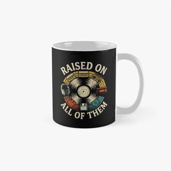 Item preview, Raised On All Of Them Vintage Retro Cassette Vinyl Old School Music Lover Nostalgia 80s 90s Analog Design designed and sold by ZyziowskyArt.