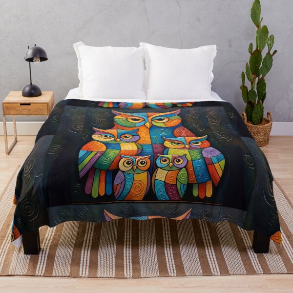 Item preview, Colorful Owl Family Illustration | Modern Abstract Bird Artwork designed and sold by CheersTOGETHER.