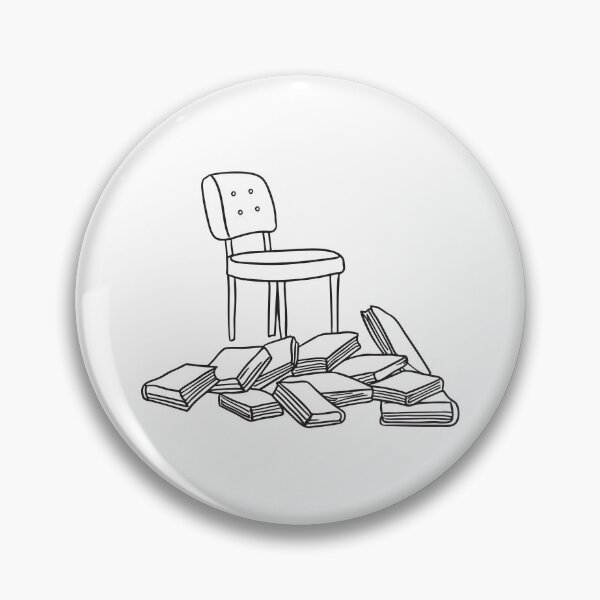 Item preview, A chair tipped over beside a pile of scattered books designed and sold by rasagamastore.