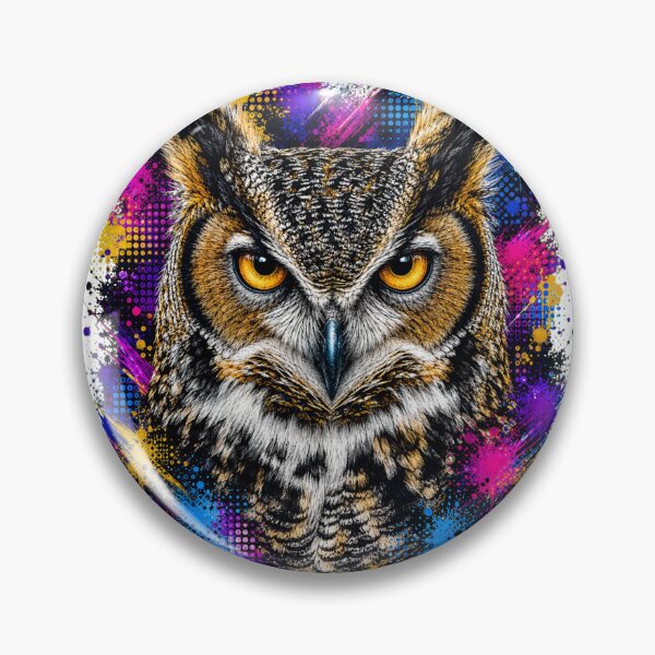Item preview, Great Horned Owl Street Art Graffiti Portrait designed and sold by Tobull.