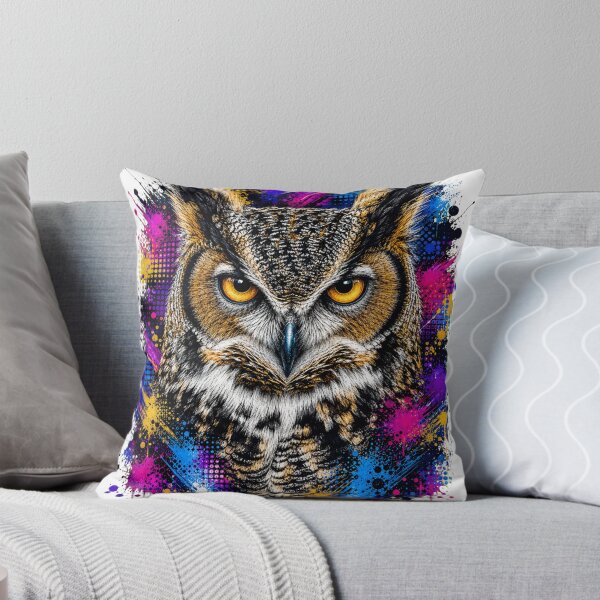 Item preview, Great Horned Owl Street Art Graffiti Portrait designed and sold by Tobull.