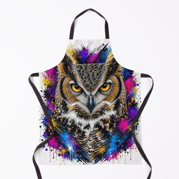 Item preview, Great Horned Owl Street Art Graffiti Portrait designed and sold by Tobull.