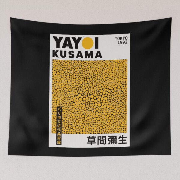 Item preview, Yayoi Kusama Yellow Dots Poster 1992 - Infinity Net Wall Art Print, Tokyo Minimal Decor designed and sold by scrambledpeg.