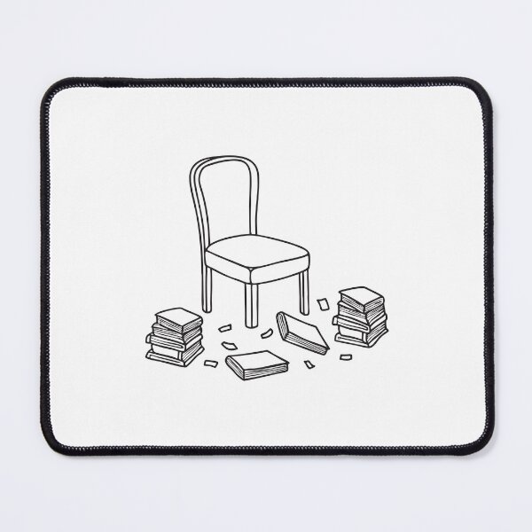 Item preview, A fallen chair lying next to a messy stack of books designed and sold by rasagamastore.
