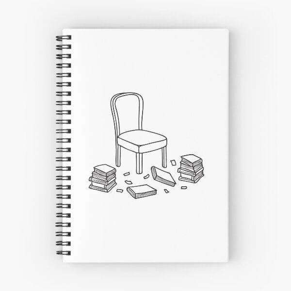 Item preview, A fallen chair lying next to a messy stack of books designed and sold by rasagamastore.
