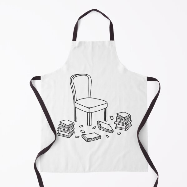 Item preview, A fallen chair lying next to a messy stack of books designed and sold by rasagamastore.