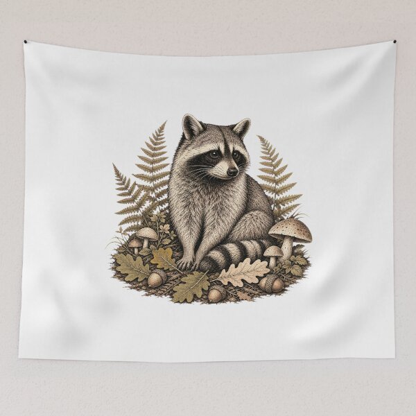 Item preview, Raccoon Sketch – Hand Drawn Woodland Animal Art designed and sold by AMICO77.