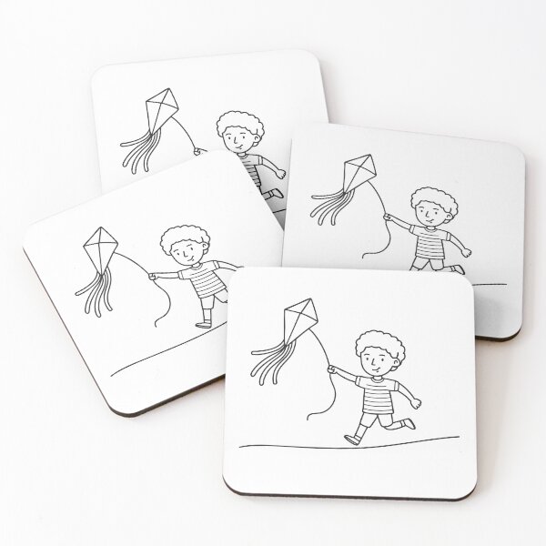 Item preview, A child running uphill while holding a flying kite designed and sold by rasagamastore.