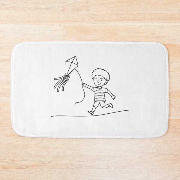 Item preview, A child running uphill while holding a flying kite designed and sold by rasagamastore.