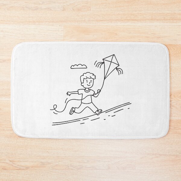 Item preview, A youngster holding a kite while racing uphill designed and sold by rasagamastore.