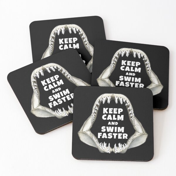Item preview, Mako shark jaw Keep Calm and Swim Faster designed and sold by NicGrayGraphic.