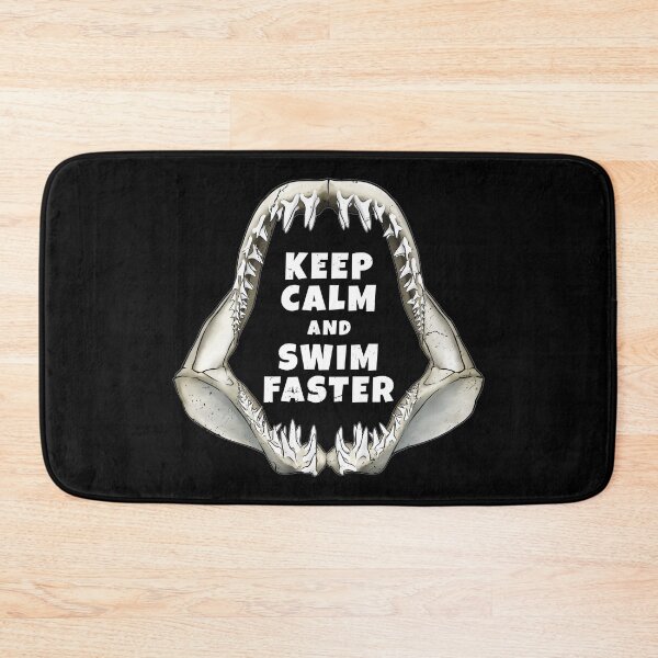 Item preview, Mako shark jaw Keep Calm and Swim Faster designed and sold by NicGrayGraphic.