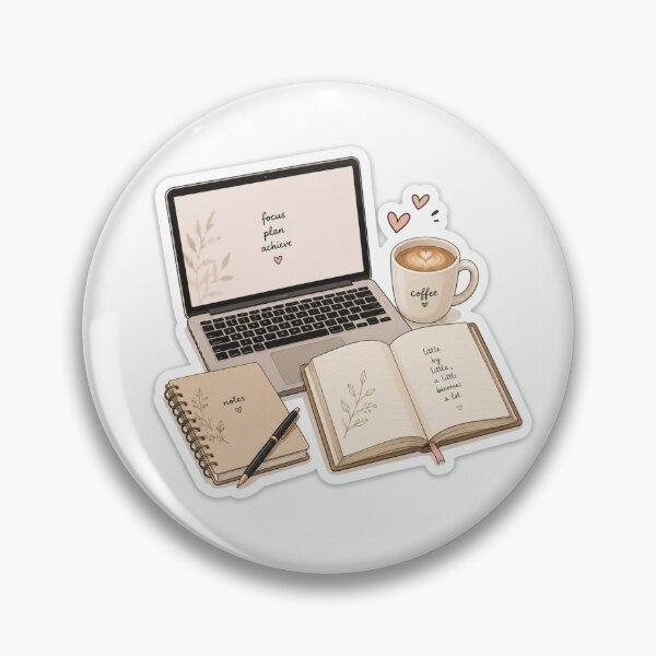 Item preview, aesthetic Cozy Study Desk Sticker - Focus plan Achieve designed and sold by BLOOMVELLE.