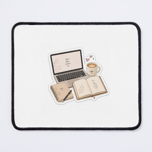 Item preview, aesthetic Cozy Study Desk Sticker - Focus plan Achieve designed and sold by BLOOMVELLE.