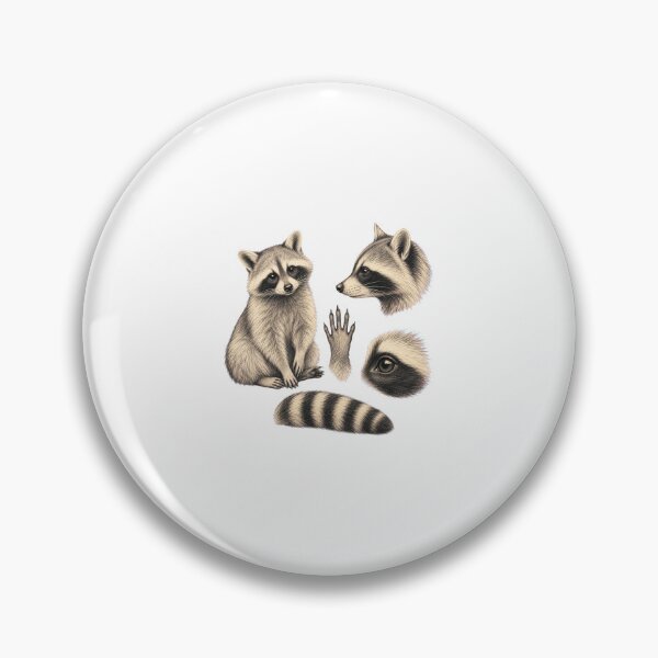 Item preview, Raccoon Sketch – Hand Drawn Woodland Animal Art designed and sold by AMICO77.