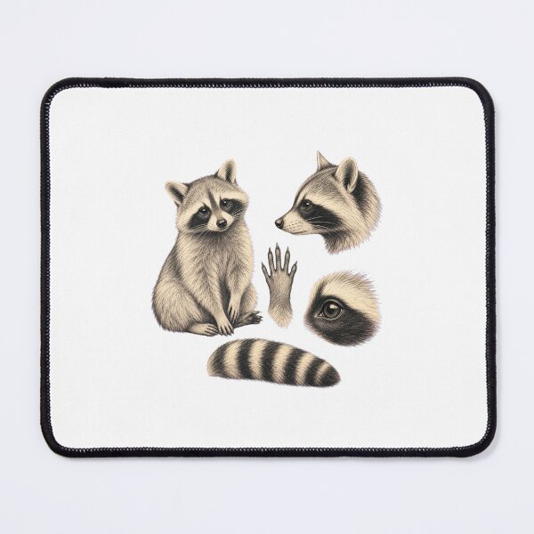Item preview, Raccoon Sketch – Hand Drawn Woodland Animal Art designed and sold by AMICO77.
