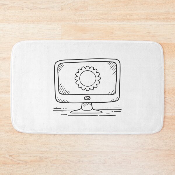 Item preview, A software update progress showing a rotating loader on monitor designed and sold by rasagamastore.