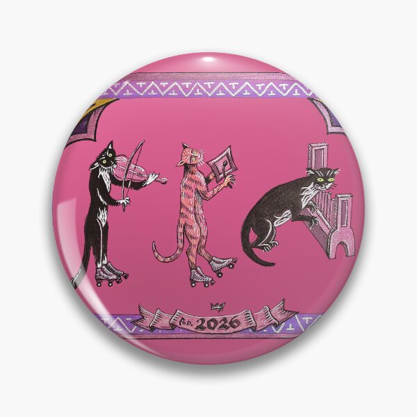 Item preview, Medieval Grotesque Musical Cats On Roller Skates designed and sold by Kendresson.