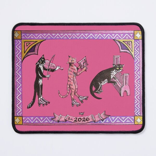 Item preview, Medieval Grotesque Musical Cats On Roller Skates designed and sold by Kendresson.