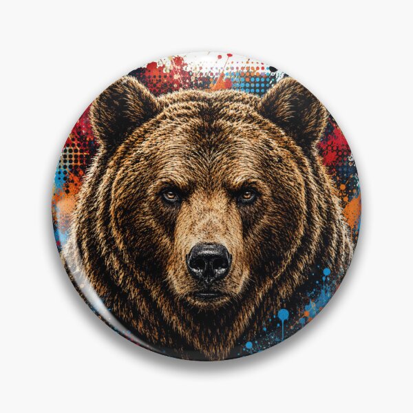 Item preview, Grizzly Bear Street Art Graffiti Portrait designed and sold by Tobull.