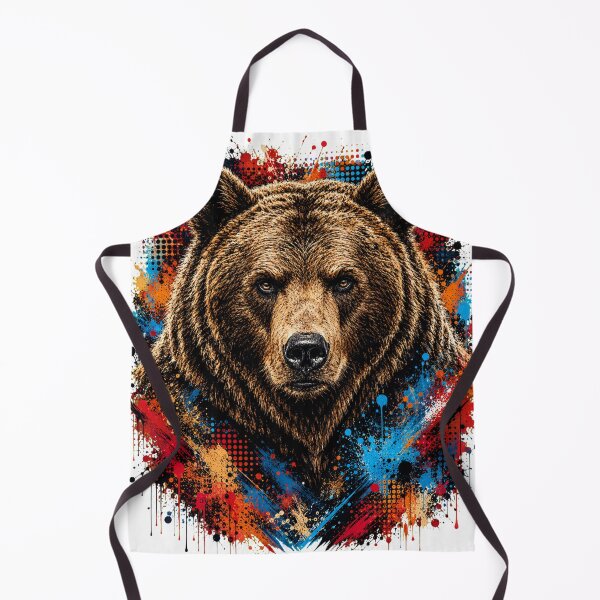 Item preview, Grizzly Bear Street Art Graffiti Portrait designed and sold by Tobull.