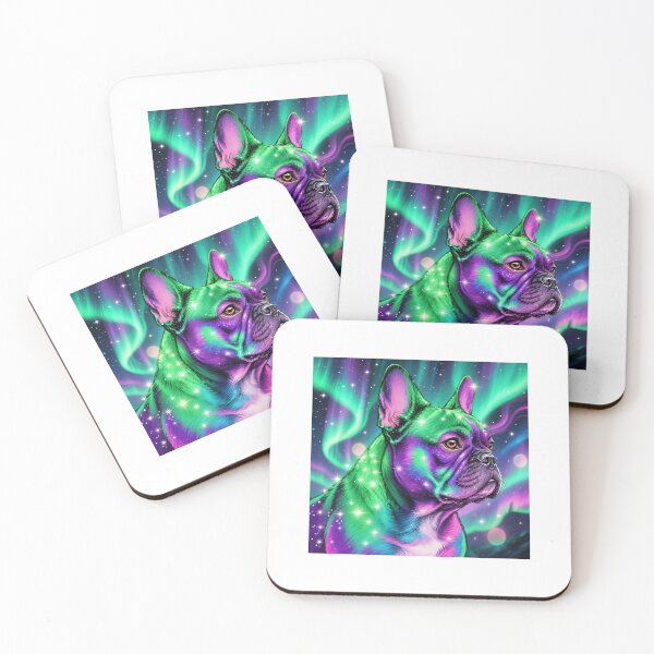 Item preview, Aurora Borealis French Bulldog Northern Lights Watercolor Frenchie Art designed and sold by shallia.
