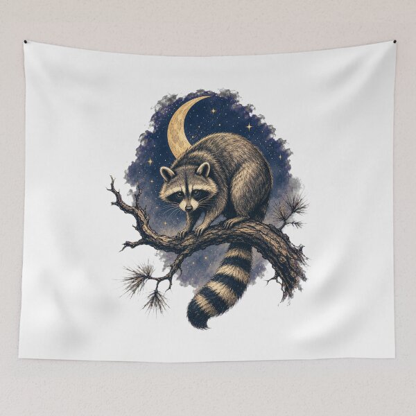 Item preview, Raccoon Sketch – Hand Drawn Woodland Animal Art designed and sold by AMICO77.