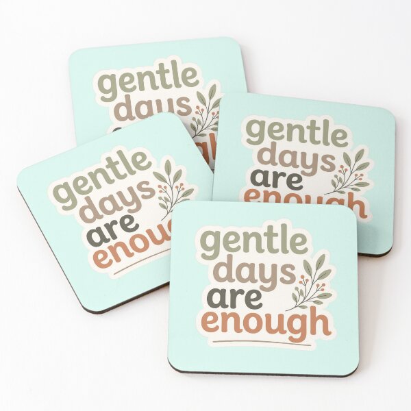 Item preview, Gentle Days Are Enough – Inspirational Wellness Typography Design designed and sold by CosmicQuietStudio.
