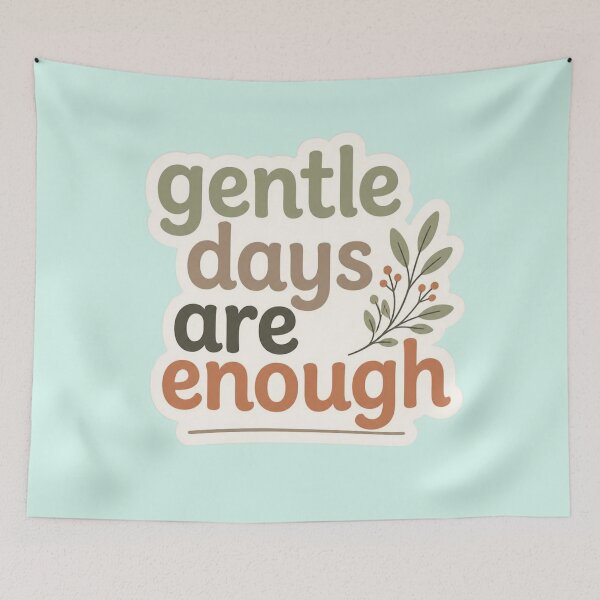 Item preview, Gentle Days Are Enough – Inspirational Wellness Typography Design designed and sold by CosmicQuietLab.