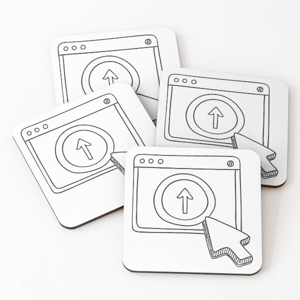 Item preview, A pointer clicking the upload icon on a digital screen designed and sold by rasagamastore.