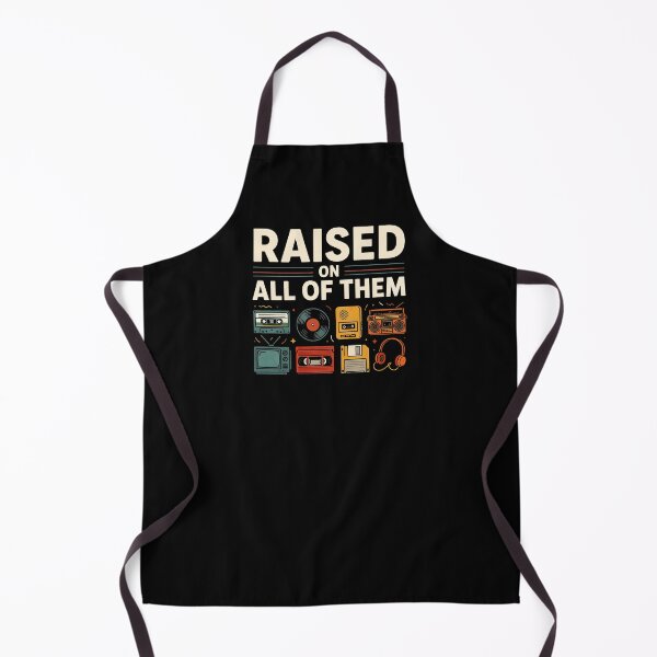 Item preview, Raised On All Of Them Retro Vintage Analog Nostalgia Cassette VHS Vinyl 80s 90s Old School Music Lover designed and sold by ZyziowskyArt.