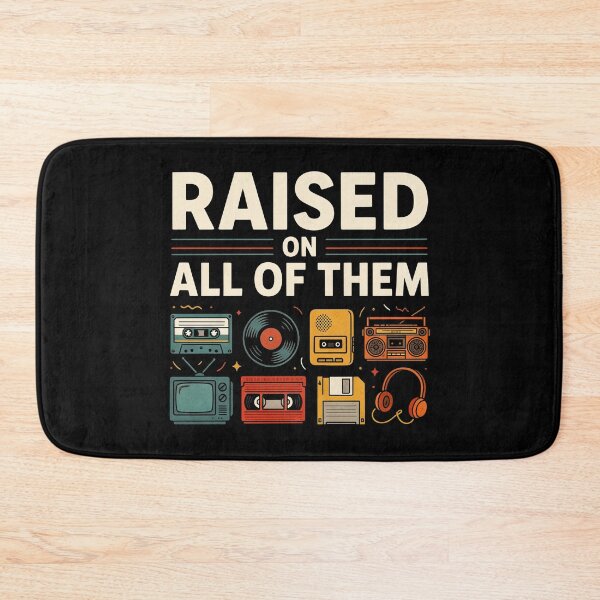 Item preview, Raised On All Of Them Retro Vintage Analog Nostalgia Cassette VHS Vinyl 80s 90s Old School Music Lover designed and sold by ZyziowskyArt.
