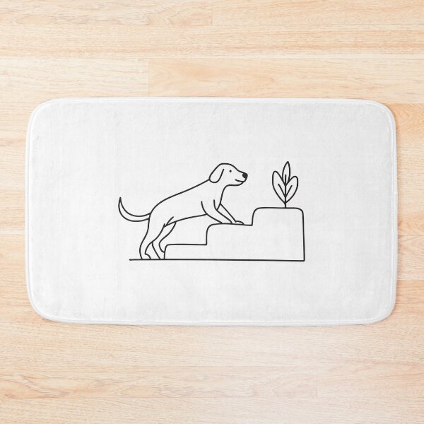 Item preview, A dog walking uphill next to a stone stairway designed and sold by rasagamastore.