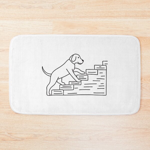 Item preview, A pup climbing upward beside rugged stone steps designed and sold by rasagamastore.