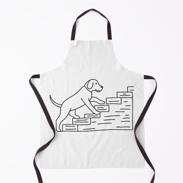 Item preview, A pup climbing upward beside rugged stone steps designed and sold by rasagamastore.