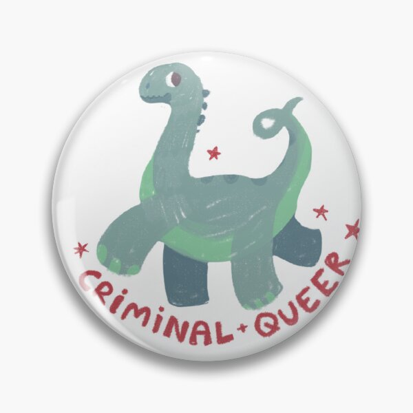 Item preview, Funny cute dinosaur “Criminal and queer” designed and sold by stoffwolke.