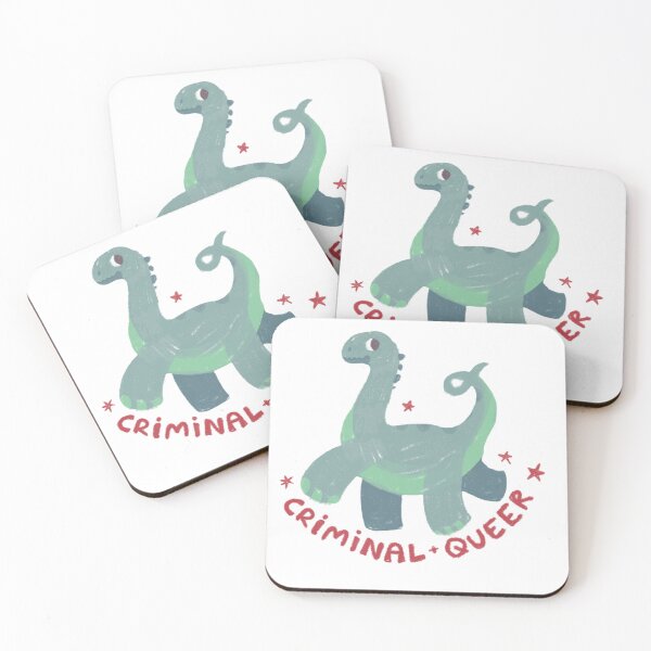 Item preview, Funny cute dinosaur “Criminal and queer” designed and sold by stoffwolke.