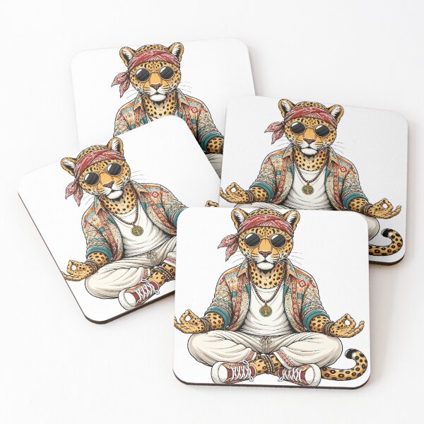 Item preview, Meditating Boho Leopard in Sunglasses.... designed and sold by Krincydigitalart.