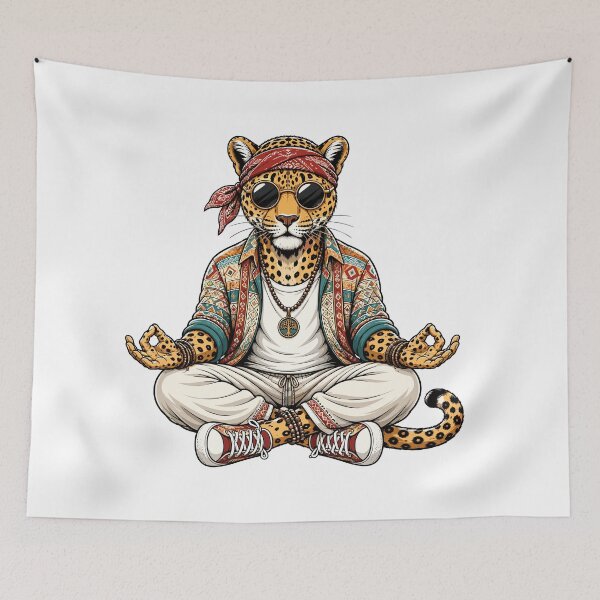 Item preview, Meditating Boho Leopard in Sunglasses.... designed and sold by Krincydigitalart.