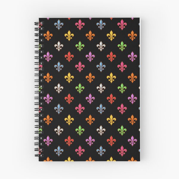 Item preview, Multicolored Tiny Fleur-de-lis Pattern Design - Black  designed and sold by PatternTitan.