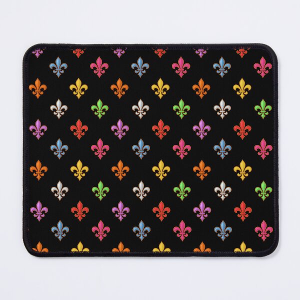 Item preview, Multicolored Tiny Fleur-de-lis Pattern Design - Black  designed and sold by PatternTitan.