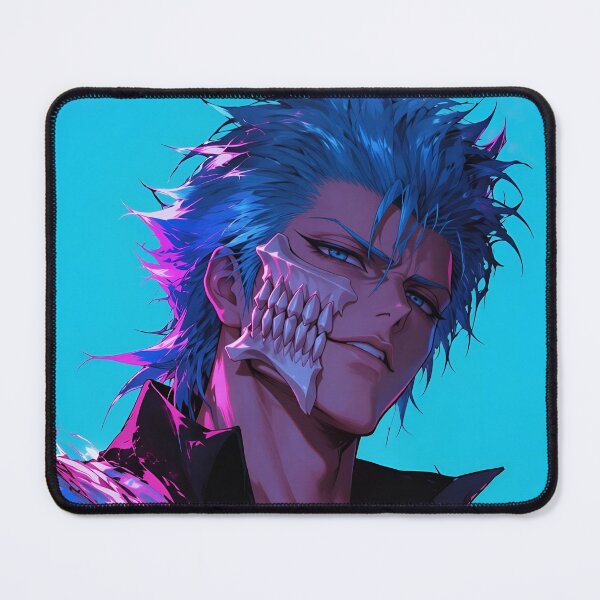 Item preview, Grimmjow | Neon Blue Skull Mask Warrior | Dark Fantasy Anime Portrait | Cyber Gothic Manga Inspired Digital Art designed and sold by Dyan4.