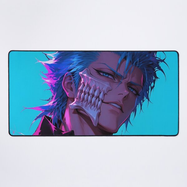 Item preview, Grimmjow | Neon Blue Skull Mask Warrior | Dark Fantasy Anime Portrait | Cyber Gothic Manga Inspired Digital Art designed and sold by Dyan4.
