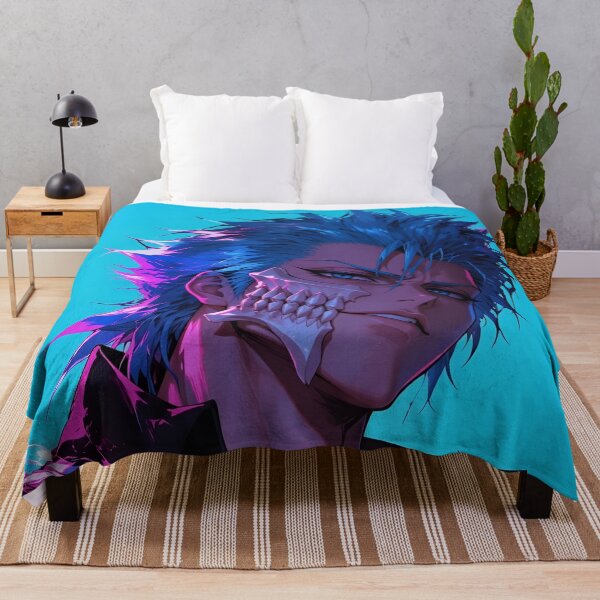 Item preview, Grimmjow | Neon Blue Skull Mask Warrior | Dark Fantasy Anime Portrait | Cyber Gothic Manga Inspired Digital Art designed and sold by Dyan4.