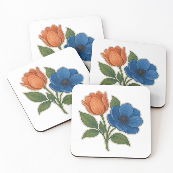 Item preview, Blue & Orange Blossoms designed and sold by Yomere.
