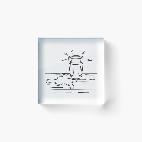 Item preview, A spilled glass of water spreading on kitchen surface designed and sold by rasagamastore.