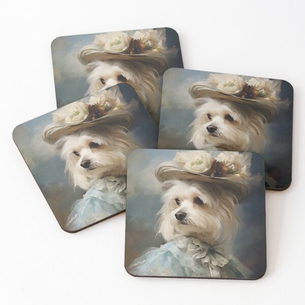 Item preview, Impressionist Maltese Lady with Flower Hat designed and sold by AniDragonfly.